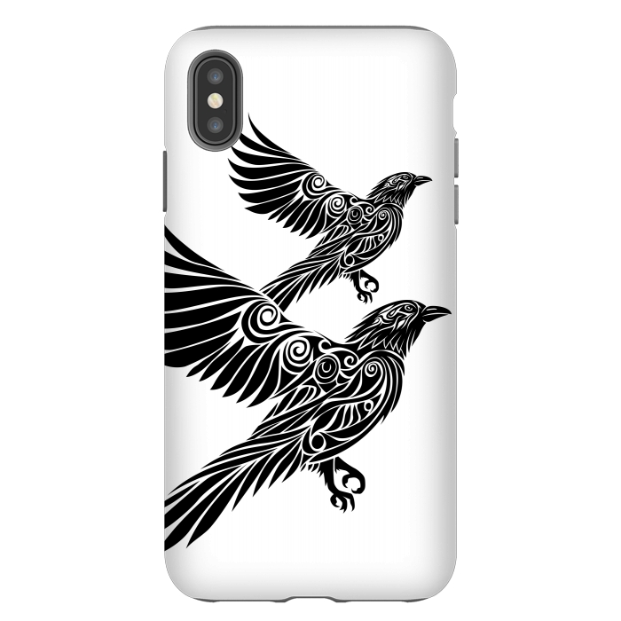 iPhone Xs Max StrongFit Crow flying tribal by Alberto