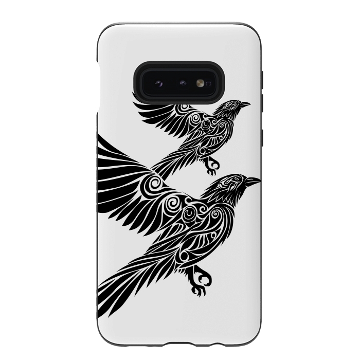 Galaxy S10e StrongFit Crow flying tribal by Alberto