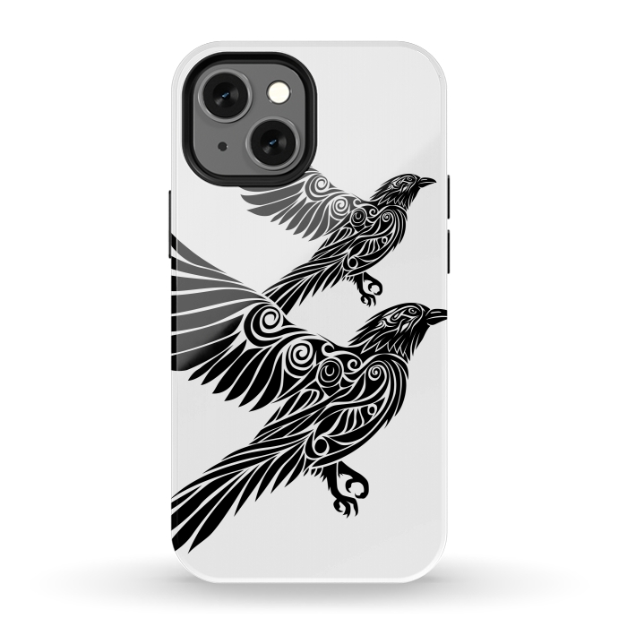 iPhone 12 mini StrongFit Crow flying tribal by Alberto