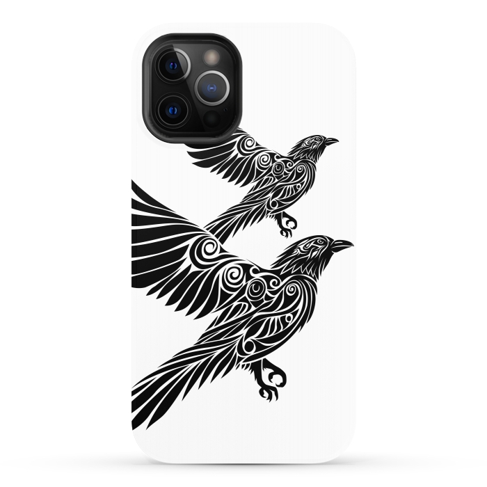 iPhone 12 Pro StrongFit Crow flying tribal by Alberto