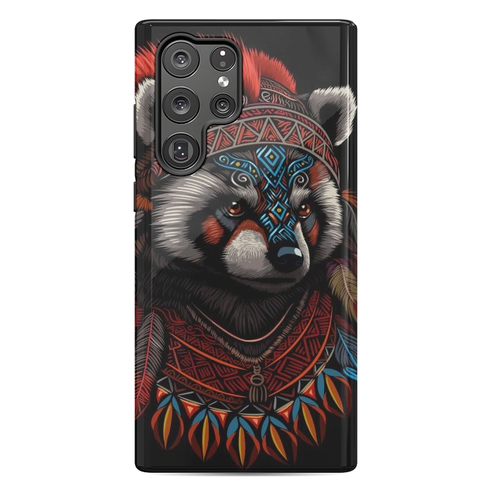 Galaxy S22 Ultra StrongFit Red panda Indian Chief by Alberto