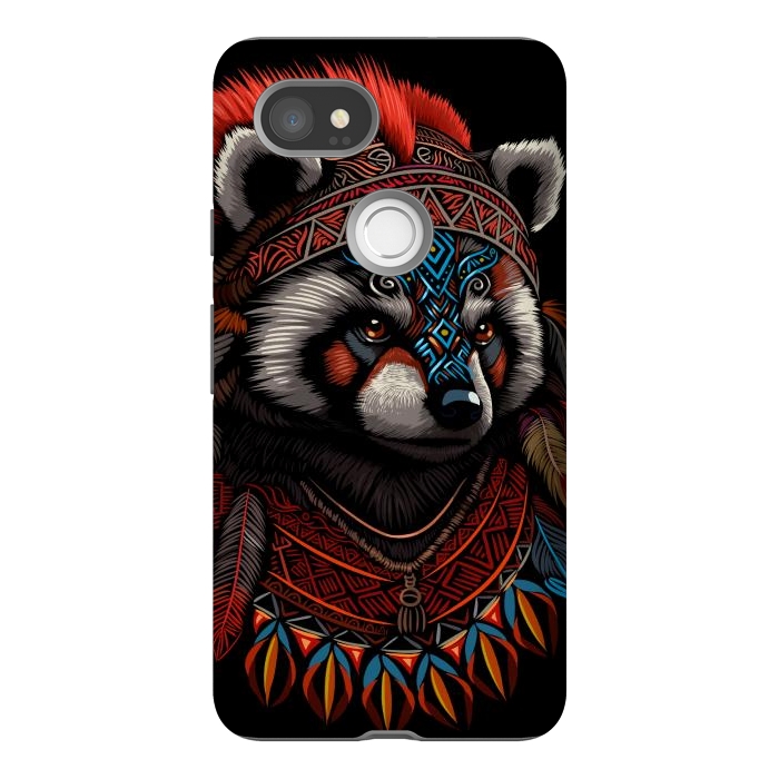 Pixel 2XL StrongFit Red panda Indian Chief by Alberto