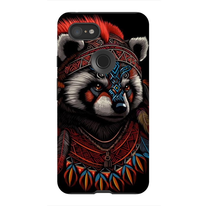 Pixel 3XL StrongFit Red panda Indian Chief by Alberto