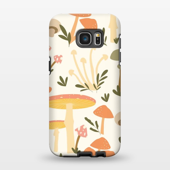 Galaxy S7 EDGE StrongFit Mushrooms Pastels by ArtPrInk