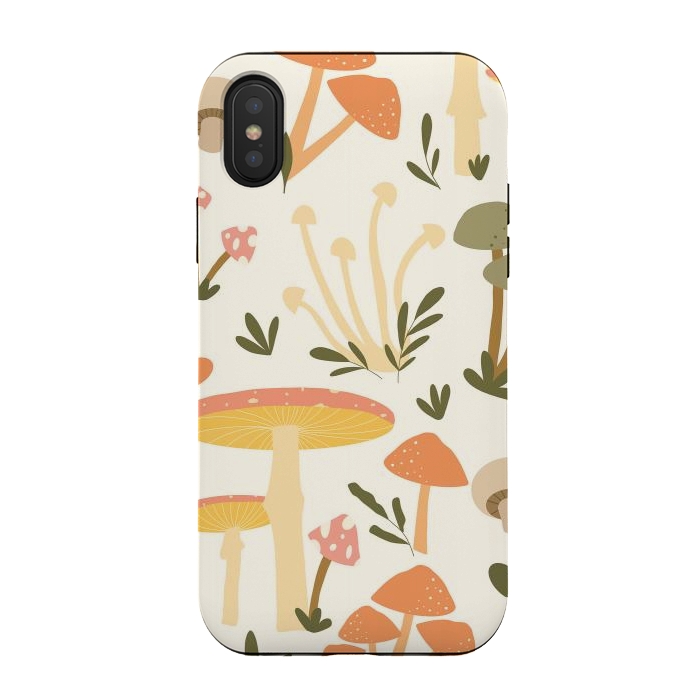 iPhone Xs / X StrongFit Mushrooms Pastels by ArtPrInk