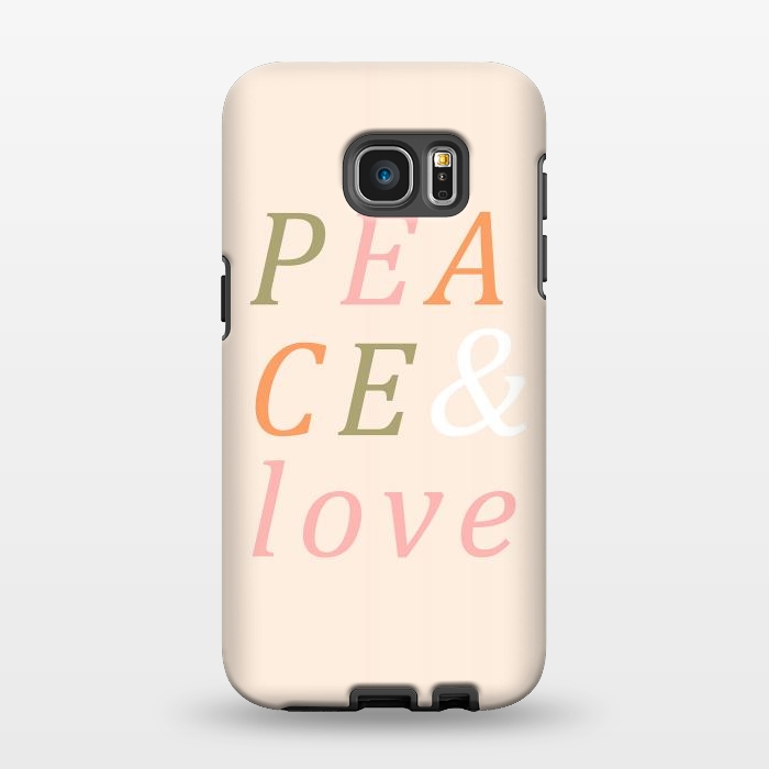 Galaxy S7 EDGE StrongFit Peace & Love Typography by ArtPrInk