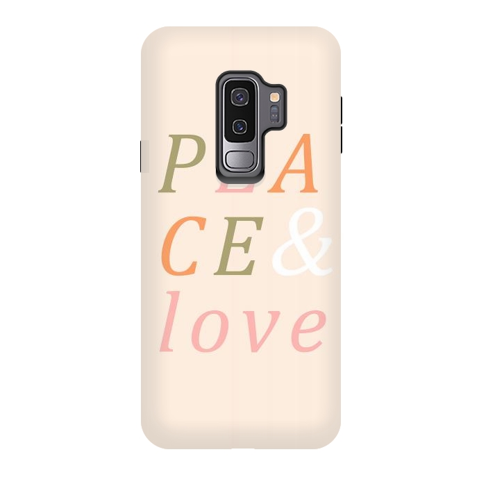 Galaxy S9 plus StrongFit Peace & Love Typography by ArtPrInk