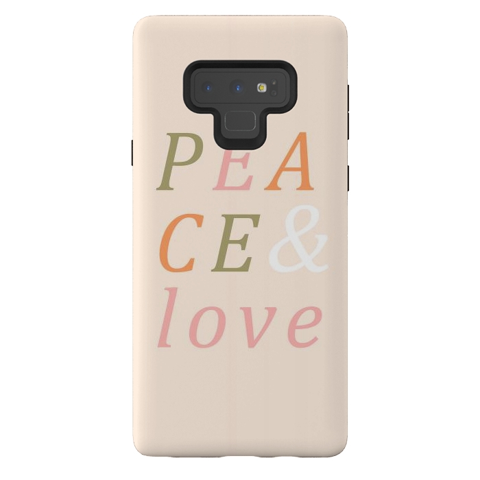 Galaxy Note 9 StrongFit Peace & Love Typography by ArtPrInk