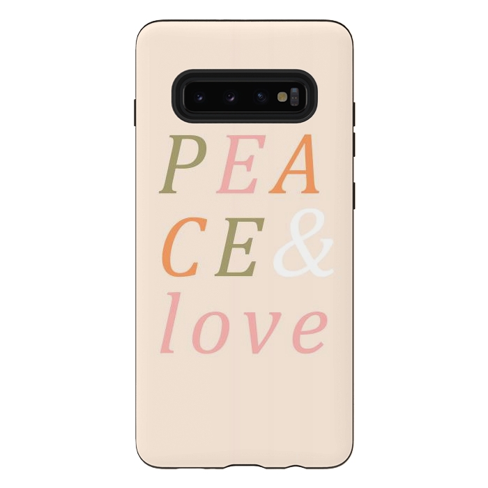 Galaxy S10 plus StrongFit Peace & Love Typography by ArtPrInk
