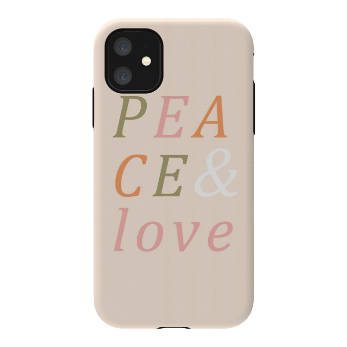 iPhone 11 StrongFit Peace & Love Typography by ArtPrInk