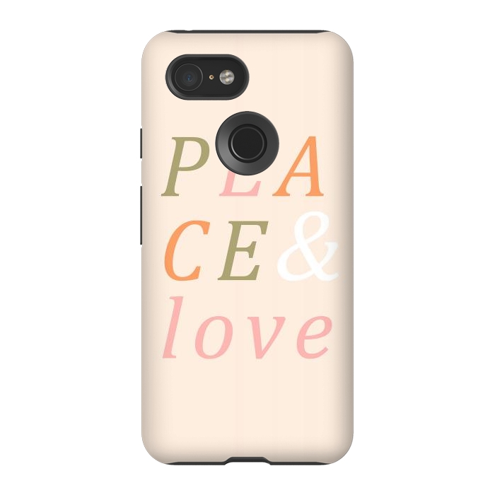 Pixel 3 StrongFit Peace & Love Typography by ArtPrInk
