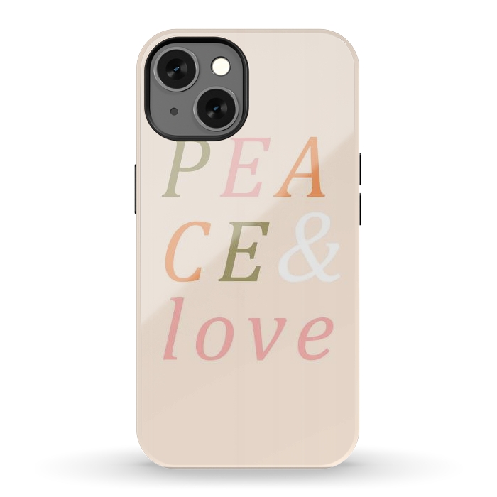 iPhone 13 StrongFit Peace & Love Typography by ArtPrInk