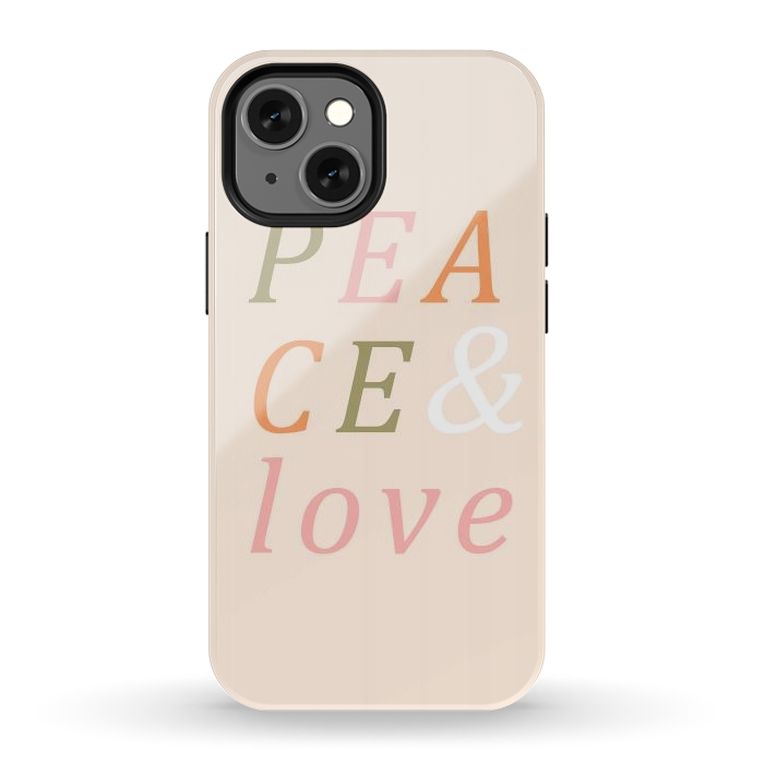 iPhone 13 mini StrongFit Peace & Love Typography by ArtPrInk