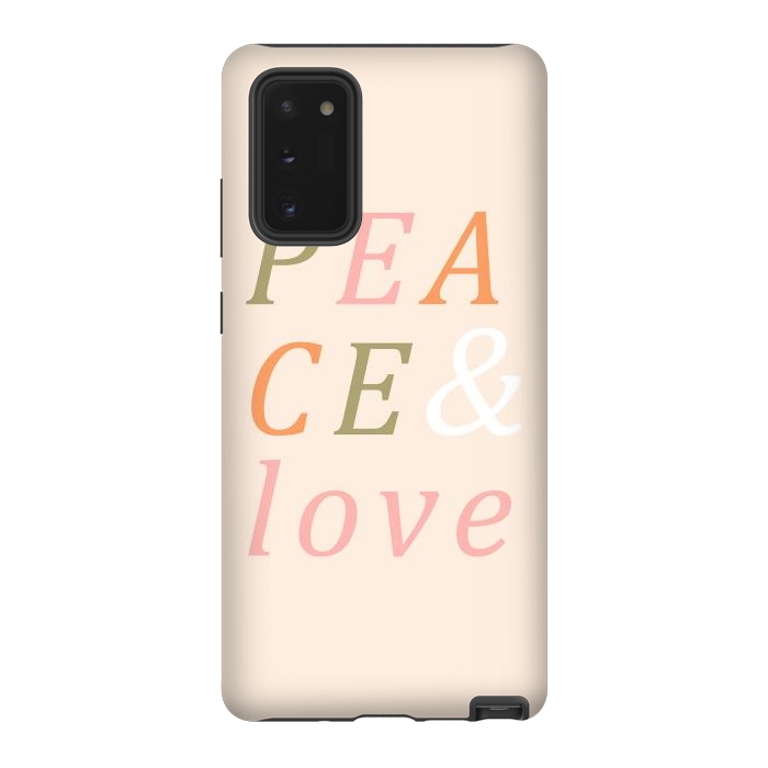 Galaxy Note 20 StrongFit Peace & Love Typography by ArtPrInk