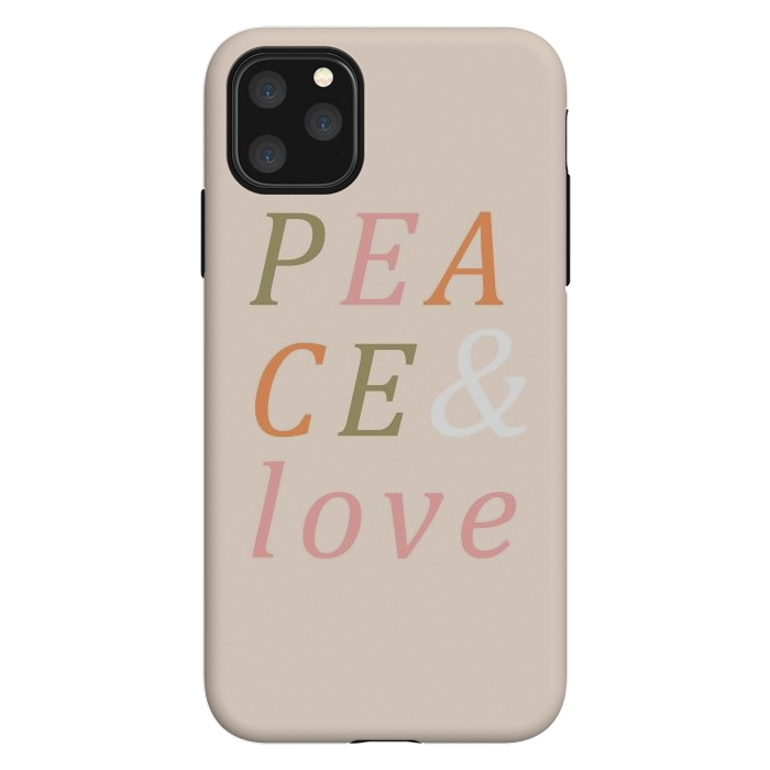 iPhone 11 Pro Max StrongFit Peace & Love Typography by ArtPrInk