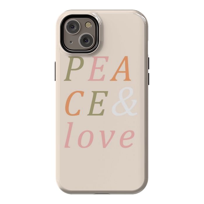 iPhone 14 Plus StrongFit Peace & Love Typography by ArtPrInk