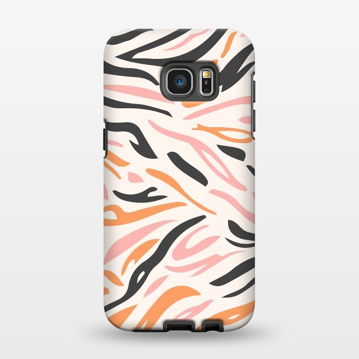 Galaxy S7 EDGE StrongFit Colorful Tiger Print by ArtPrInk