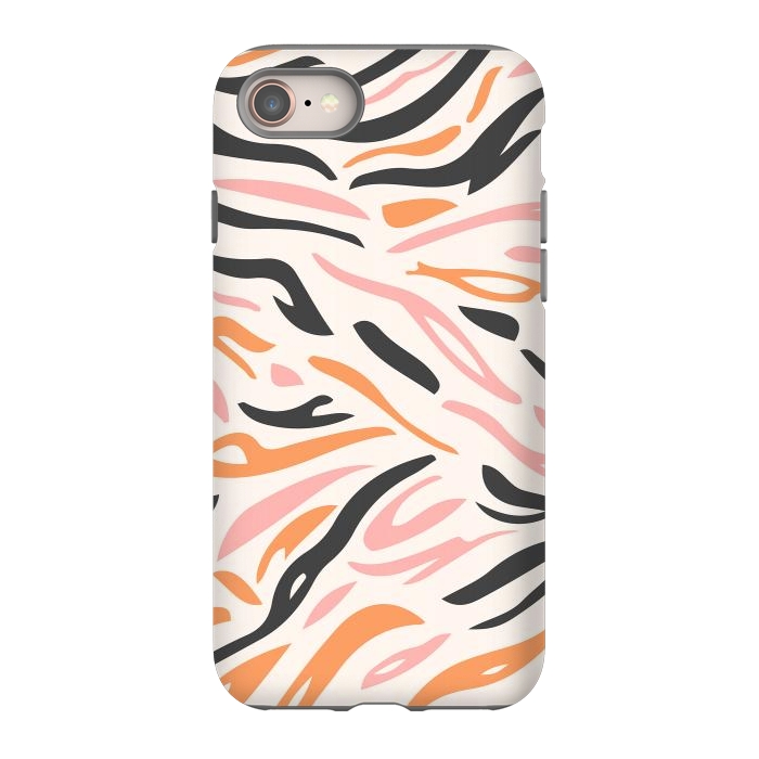 iPhone 8 StrongFit Colorful Tiger Print by ArtPrInk
