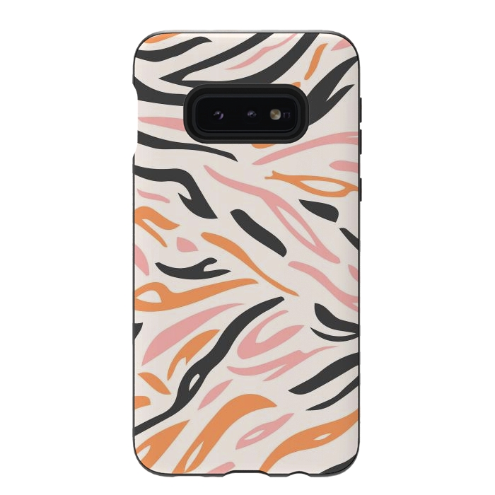 Galaxy S10e StrongFit Colorful Tiger Print by ArtPrInk