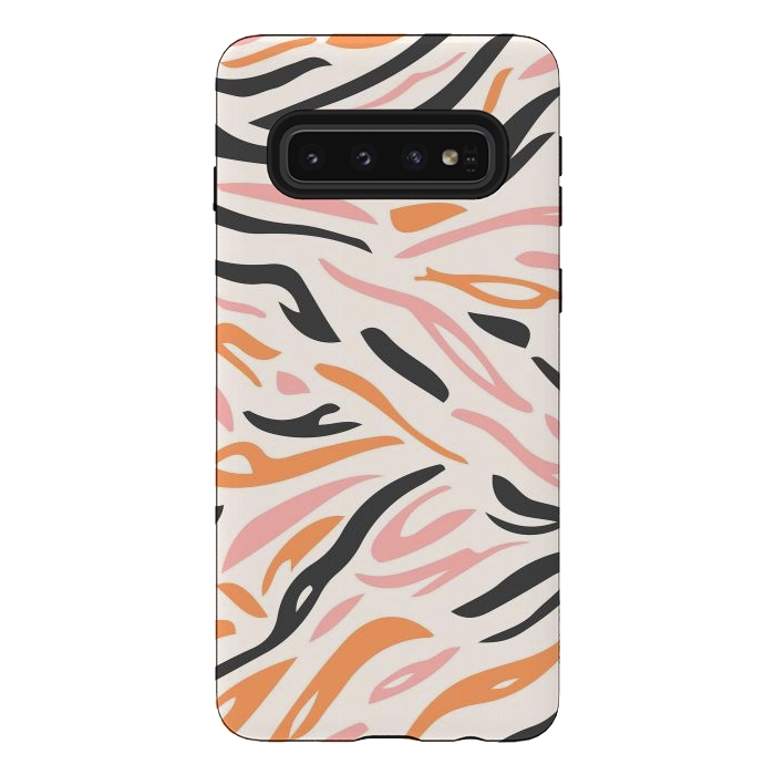 Galaxy S10 StrongFit Colorful Tiger Print by ArtPrInk