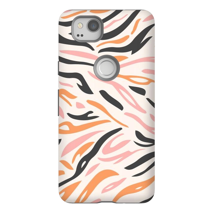 Pixel 2 StrongFit Colorful Tiger Print by ArtPrInk