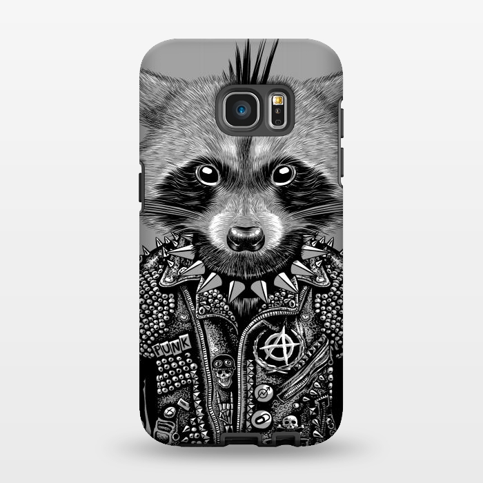 Galaxy S7 EDGE StrongFit Punk raccoon by Alberto