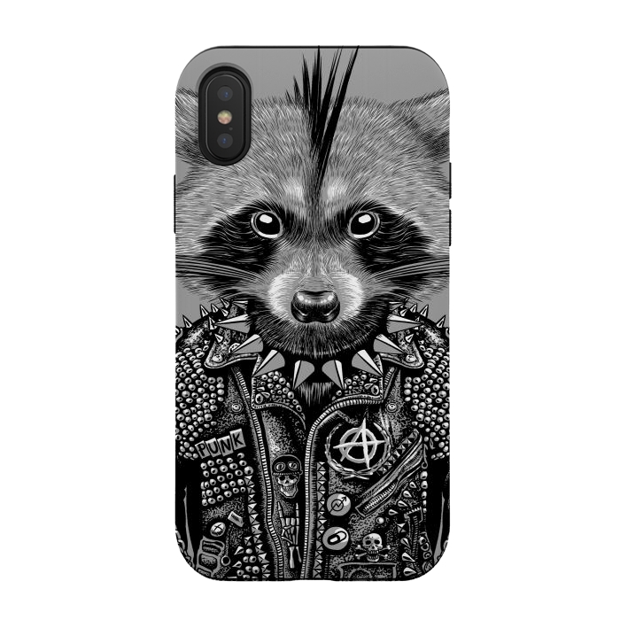iPhone Xs / X StrongFit Punk raccoon by Alberto