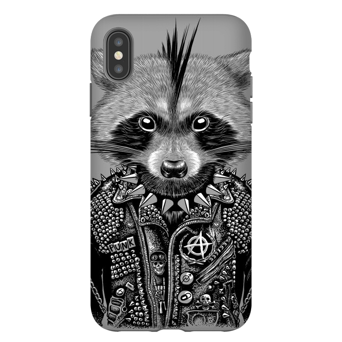 iPhone Xs Max StrongFit Punk raccoon by Alberto