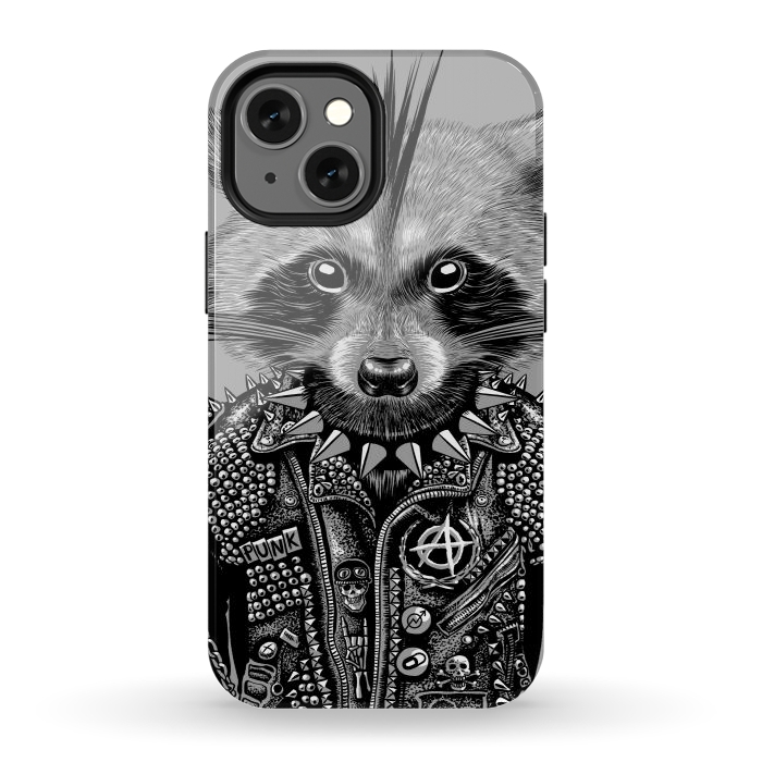 iPhone 12 mini StrongFit Punk raccoon by Alberto