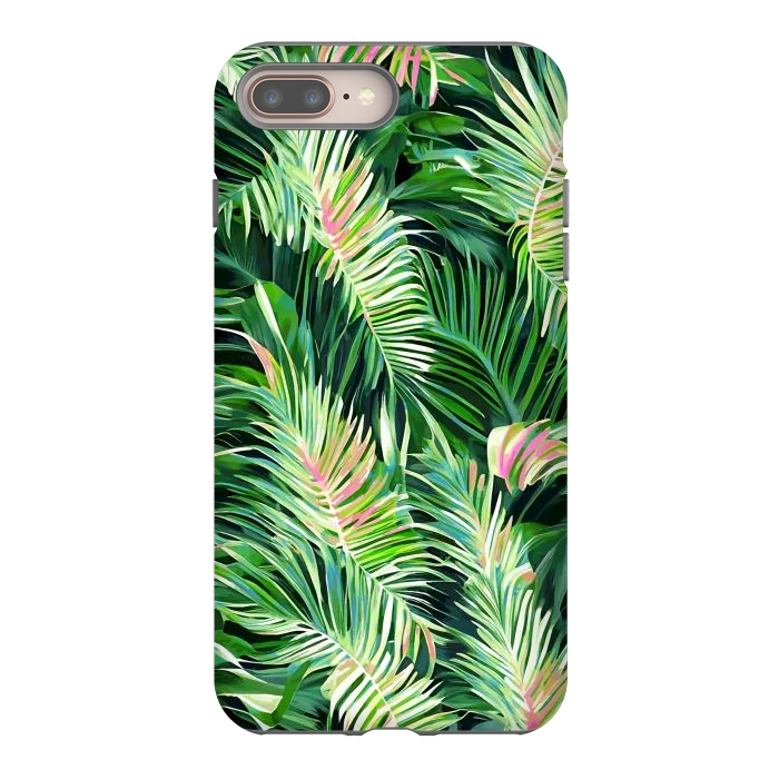 iPhone 8 plus StrongFit Palm & Peace Art Print, Tropical Botanical Jungle Canvas Print, Nature Painting Plants Forest Poster by Uma Prabhakar Gokhale