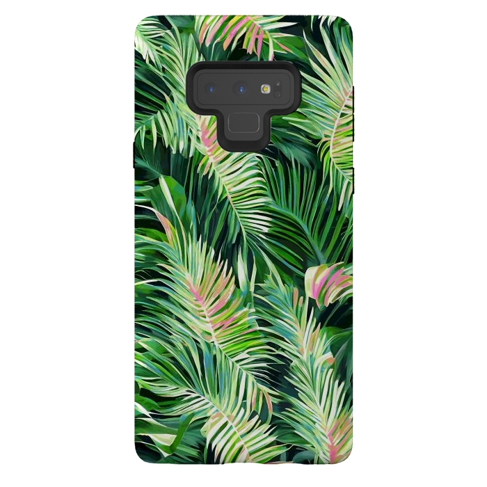 Galaxy Note 9 StrongFit Palm & Peace Art Print, Tropical Botanical Jungle Canvas Print, Nature Painting Plants Forest Poster by Uma Prabhakar Gokhale