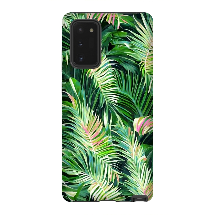 Galaxy Note 20 StrongFit Palm & Peace Art Print, Tropical Botanical Jungle Canvas Print, Nature Painting Plants Forest Poster by Uma Prabhakar Gokhale