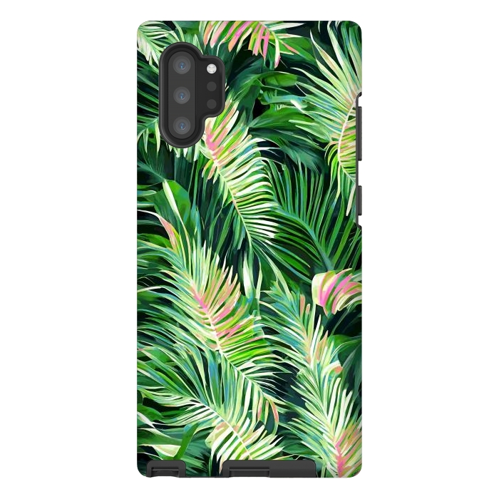 Galaxy Note 10 plus StrongFit Palm & Peace Art Print, Tropical Botanical Jungle Canvas Print, Nature Painting Plants Forest Poster by Uma Prabhakar Gokhale