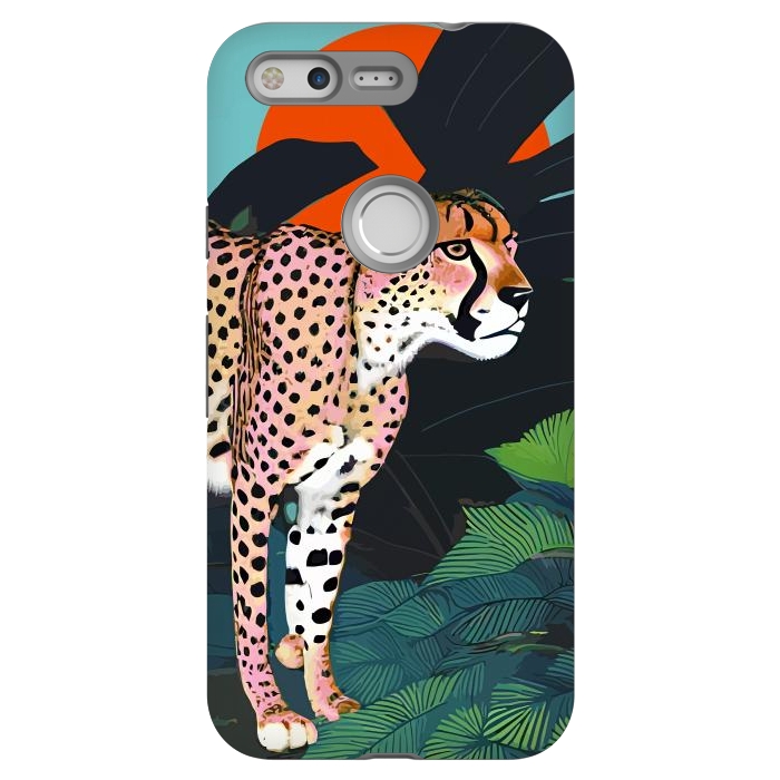 Pixel StrongFit The Cheetah, Tropical Jungle Animals, Mystery Wild Cat, Wildlife Forest Vintage Nature Painting by Uma Prabhakar Gokhale