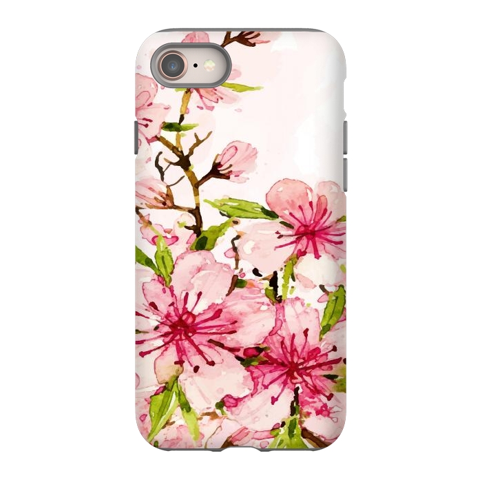 iPhone 8 StrongFit Watercolor Spring Flowers by Bledi