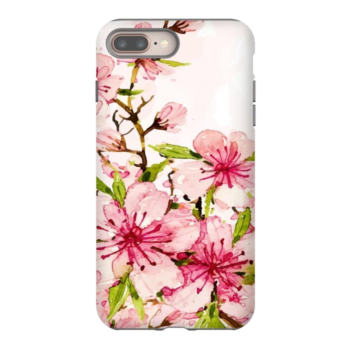 iPhone 8 plus StrongFit Watercolor Spring Flowers by Bledi