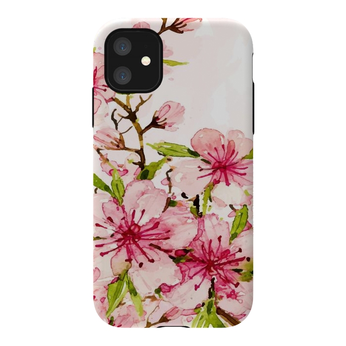 iPhone 11 StrongFit Watercolor Spring Flowers by Bledi