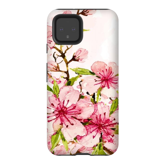 Pixel 4 StrongFit Watercolor Spring Flowers by Bledi