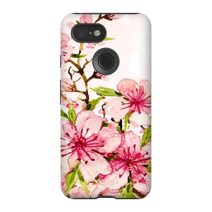 Pixel 3 StrongFit Watercolor Spring Flowers by Bledi