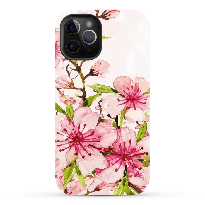 iPhone 12 Pro StrongFit Watercolor Spring Flowers by Bledi