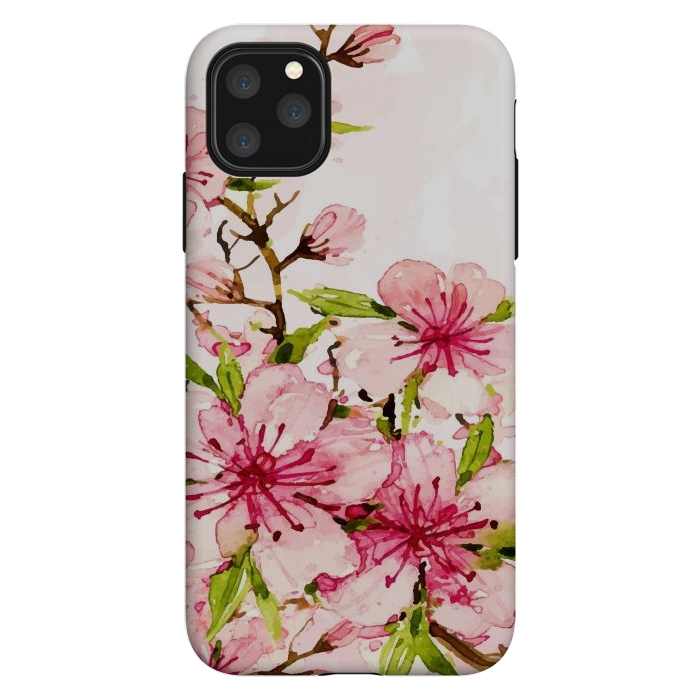 iPhone 11 Pro Max StrongFit Watercolor Spring Flowers by Bledi