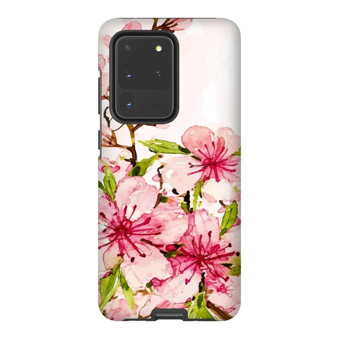 Galaxy S20 Ultra StrongFit Watercolor Spring Flowers by Bledi