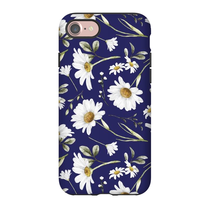 iPhone 7 StrongFit White Watercolor Flowers 2 by Bledi