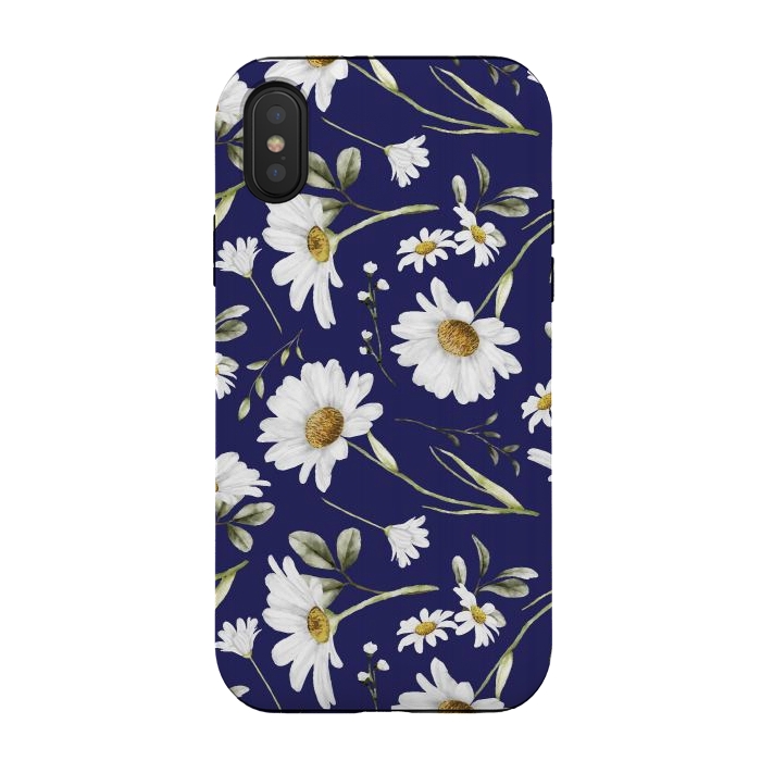 iPhone Xs / X StrongFit White Watercolor Flowers 2 by Bledi