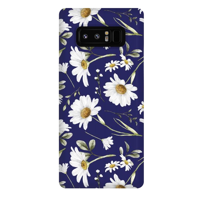 Galaxy Note 8 StrongFit White Watercolor Flowers 2 by Bledi