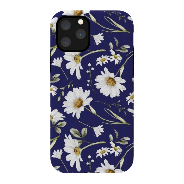 iPhone 11 Pro StrongFit White Watercolor Flowers 2 by Bledi