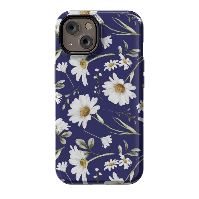 iPhone 14 StrongFit White Watercolor Flowers 2 by Bledi