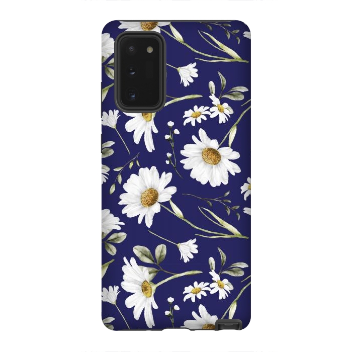 Galaxy Note 20 StrongFit White Watercolor Flowers 2 by Bledi