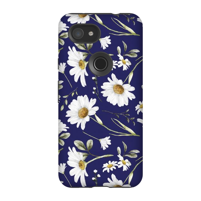 Pixel 3A StrongFit White Watercolor Flowers 2 by Bledi