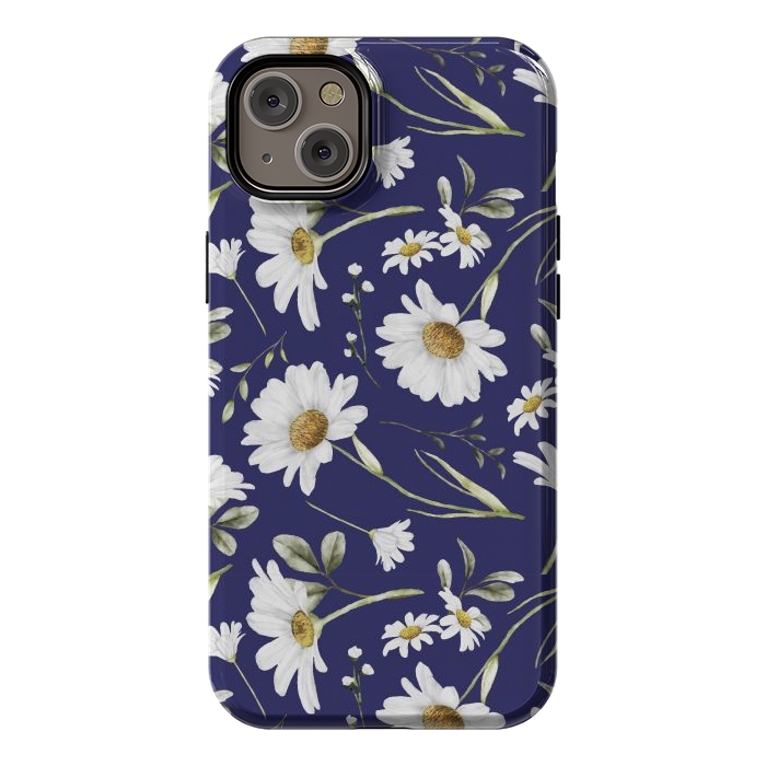 iPhone 14 Plus StrongFit White Watercolor Flowers 2 by Bledi